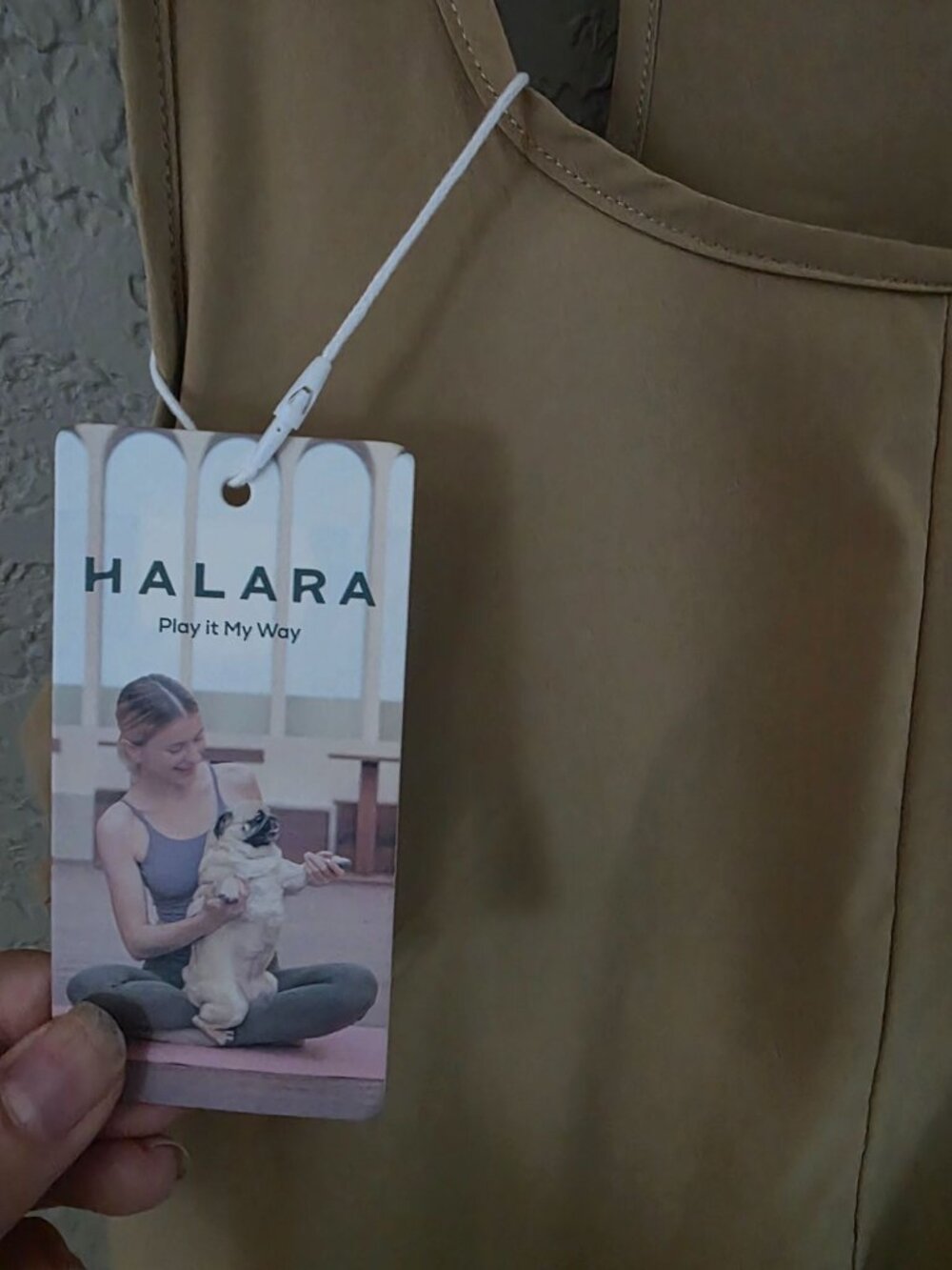 Halara Tan Lightweight Hi Lo Hem Padded Performance Tank Maxi Dress M NEW - Picture 2 of 9